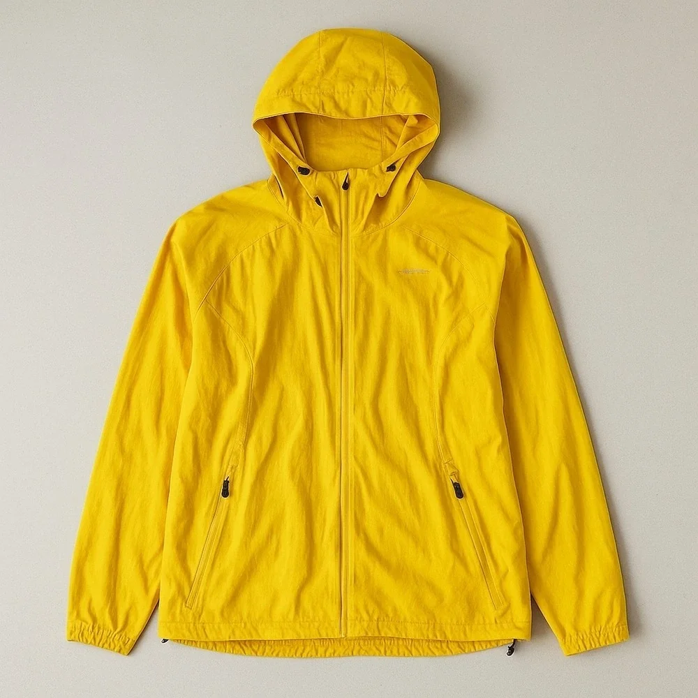 Jotunheim Norway Packable Yellow Hooded Windbreaker Jacket Women's Sz L